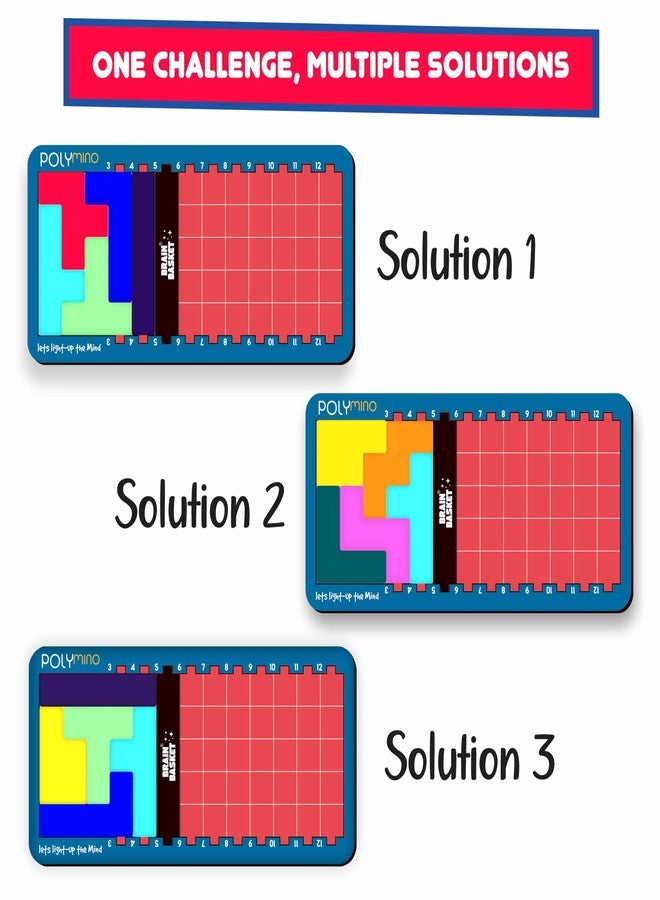 BRAIN BASKET Polymino Block Puzzle Game with 30 Flashcards for Kids Ages 6+ Years | Brain Logic Board Game and Problem-Solving Mind Game | Puzzle Game for Kids | Scrabble Game - Image 5
